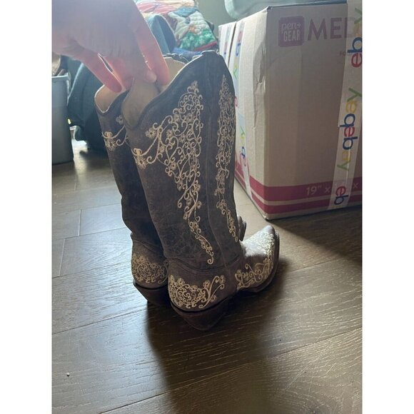 Corral Women's Brown Leather Cowboy Boots Vines Sz 9.5M - Picture 5 of 11